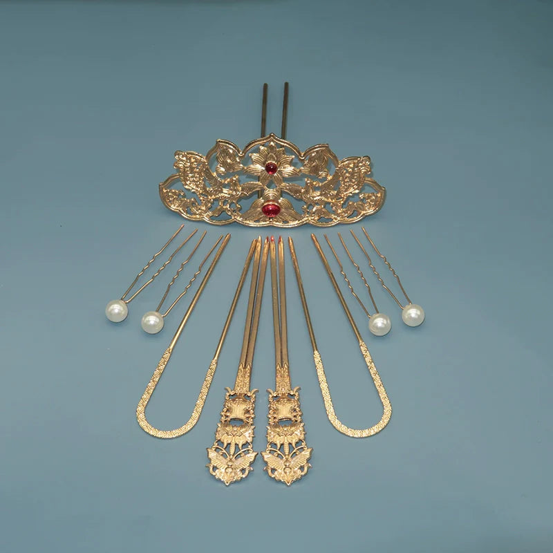 Tang Feng 唐风 Золотой век династии Тан, набор заколок для волос из 30 предметов