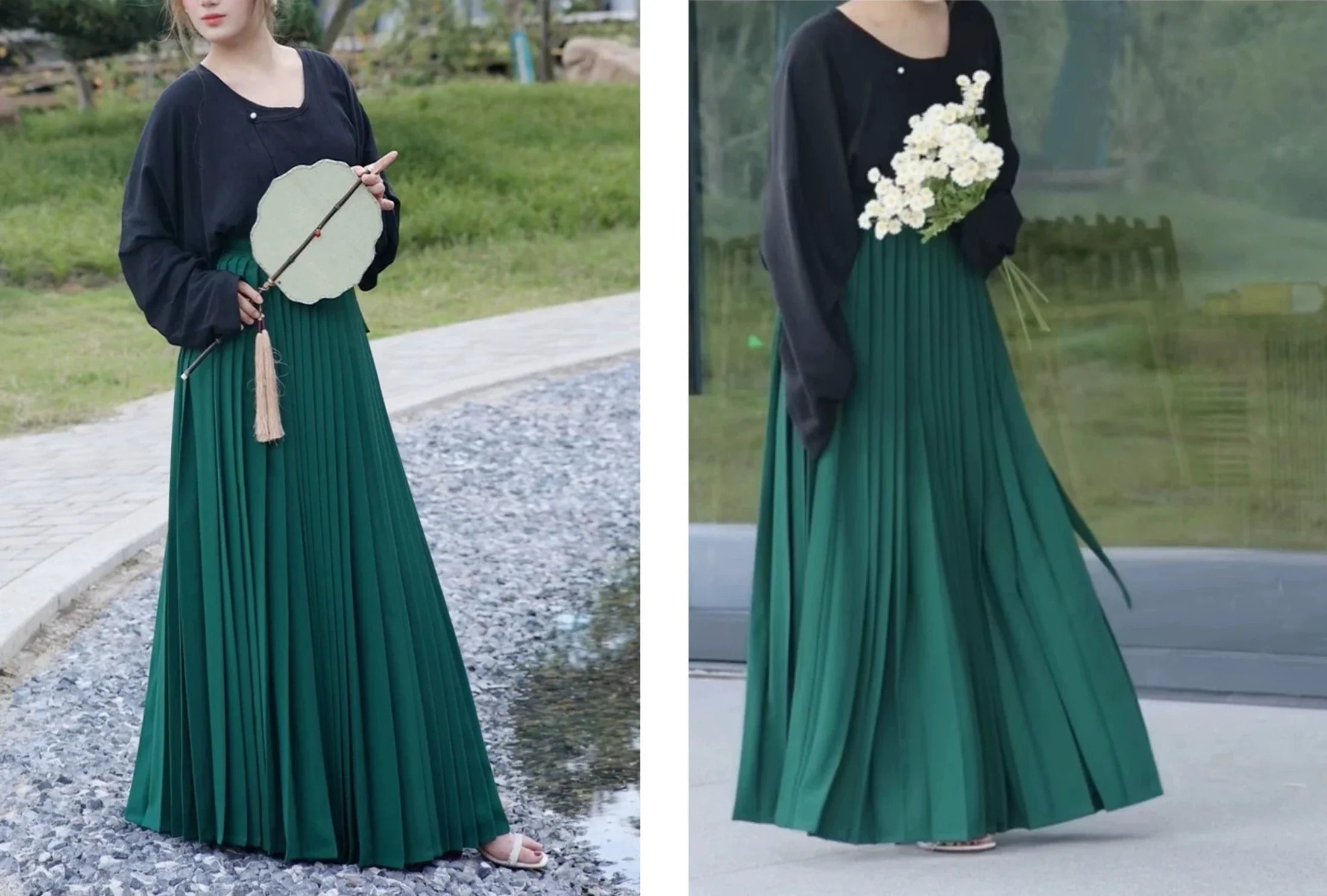 Caiqun 彩裙 Базовая разноцветная юбка Baidiequn