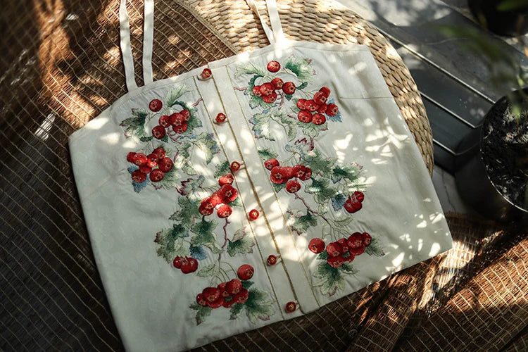 Шань Чжа 山楂 Боярышник династии Мин Нижнее белье Чжуяо с ручной вышивкой