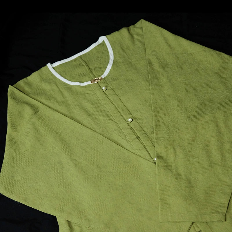 Дэн Та 蛋挞 Яичный пирог династии Мин Юаньлин Шань Топ из чистого хлопка