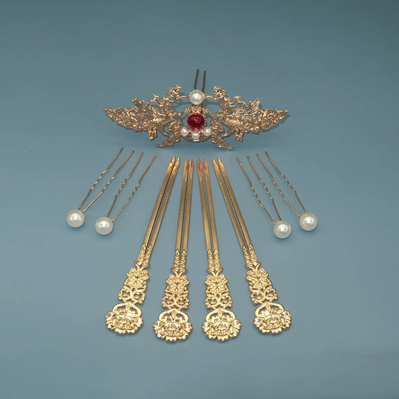 Tang Feng 唐风 Золотой век династии Тан, набор заколок для волос из 30 предметов