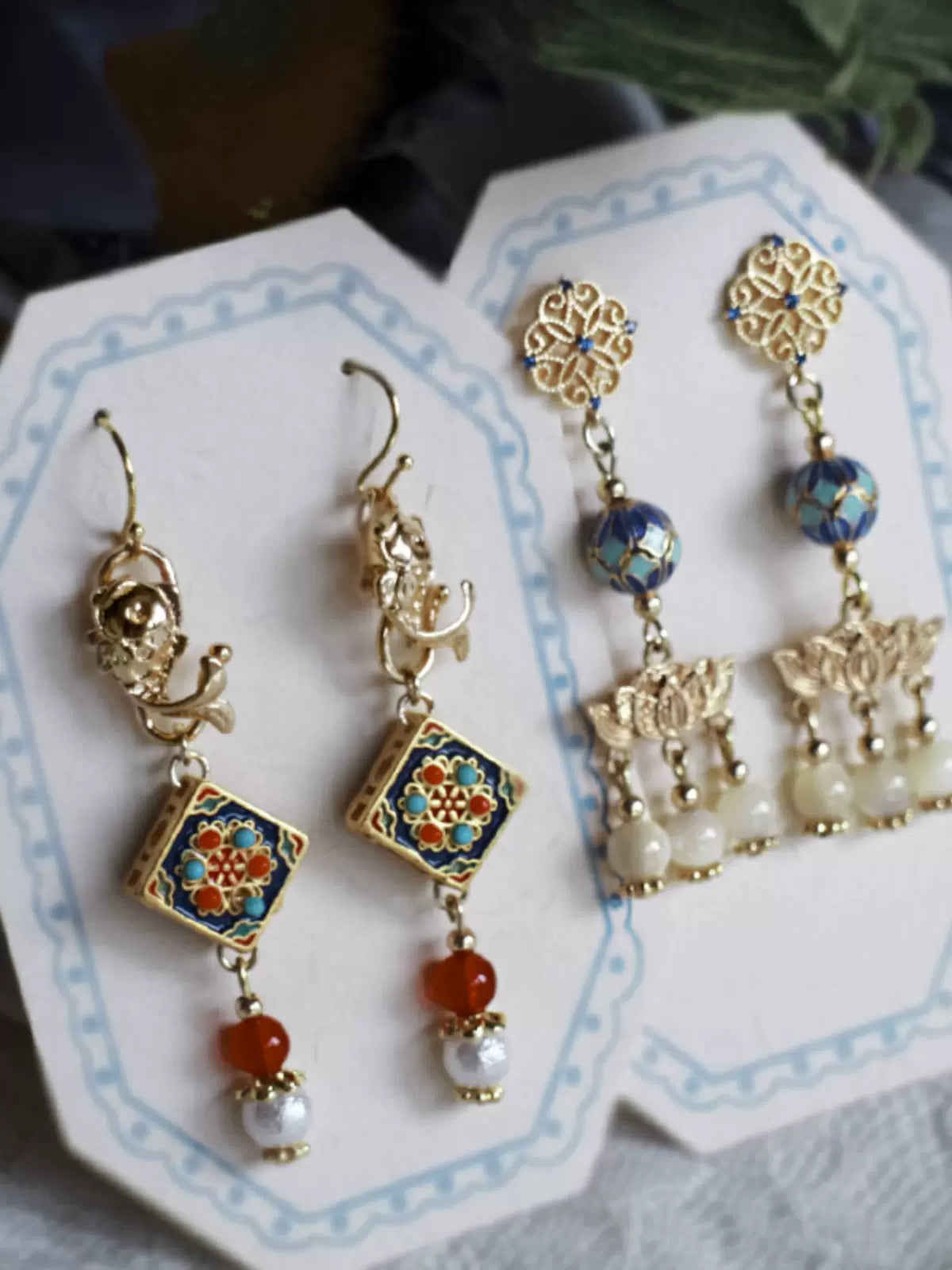 Hao Yun 好运连连 Boucles d'oreilles porte-bonheur