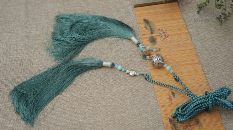 Yufu 渔夫 Рыбацкий пояс с кисточками, унисекс, аксессуар Hanfu