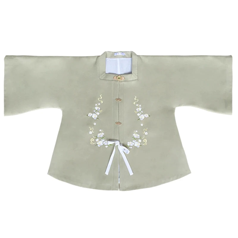 Qian Xiang 浅香 Куртка большого размера Fangling Ao с квадратным воротником