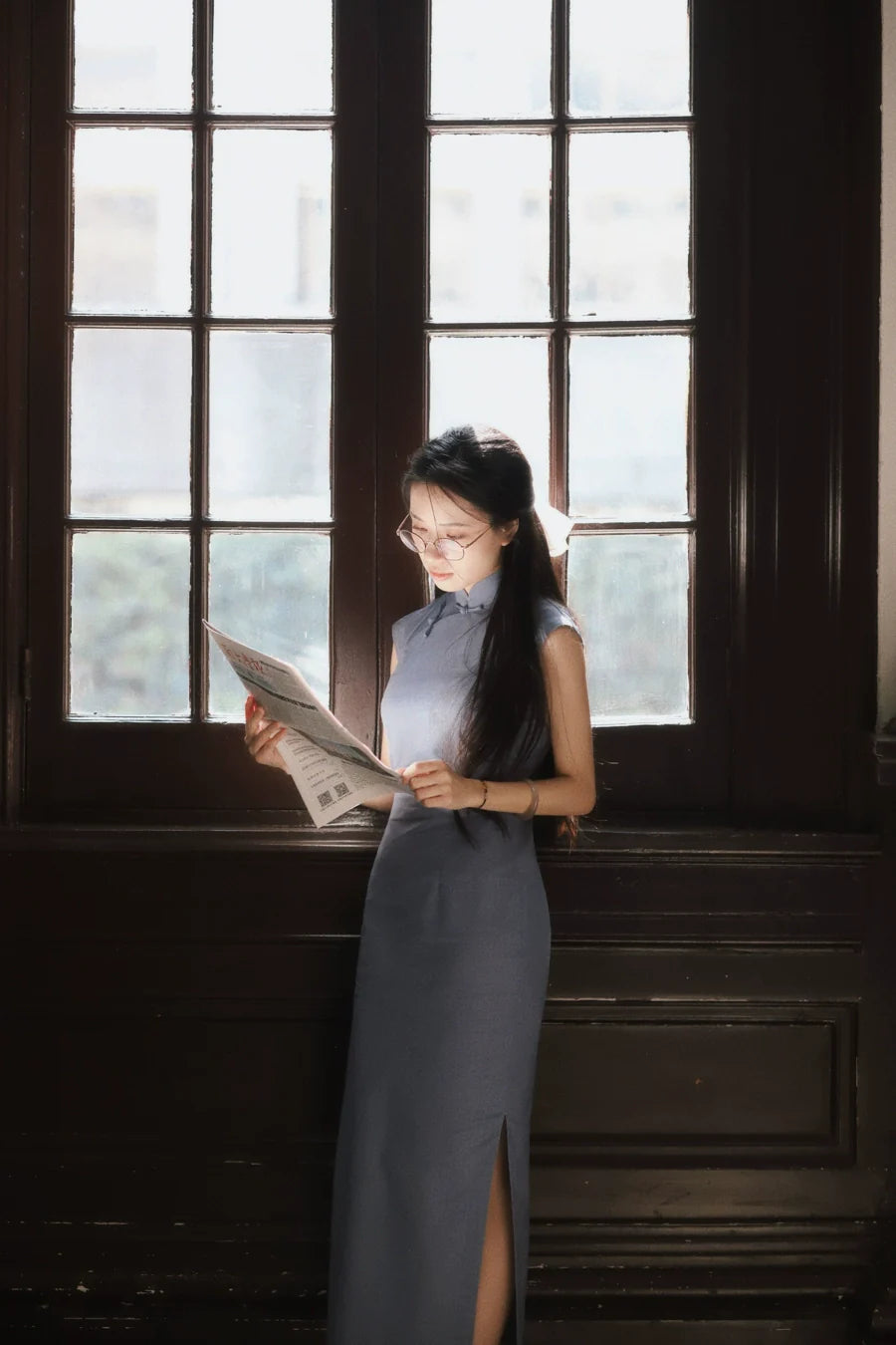 Синань 西南 Юго-Западный район Рами Плант 1930-х годов Повседневный Ципао с короткими рукавами и рукавами