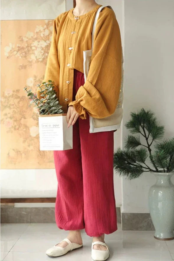 Gui Lu 归路 The Path Home Modernized Tang Ming Cotton Trousers Set