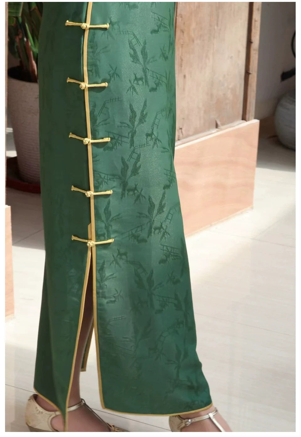 Tuotuo 妥妥 Летнее Ципао с принтом оленя 1940-х годов