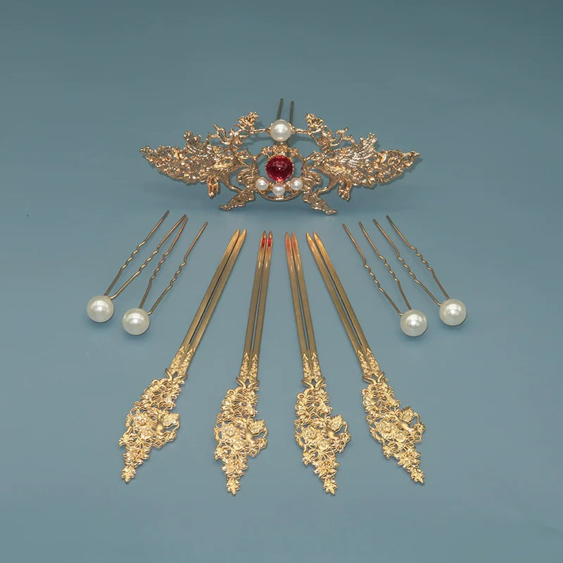 Tang Feng 唐风 Золотой век династии Тан, набор заколок для волос из 30 предметов