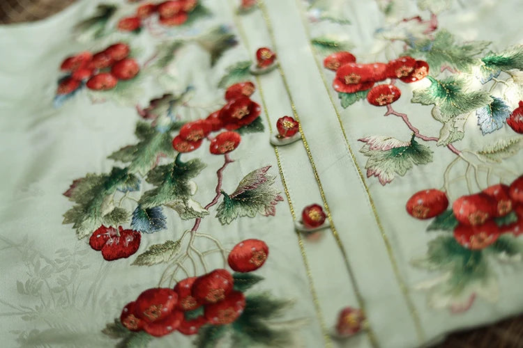 Шань Чжа 山楂 Боярышник династии Мин Нижнее белье Чжуяо с ручной вышивкой