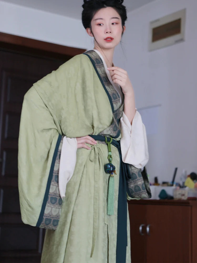 Tu Hong 土红 Терракотовый комплект унисекс в модернизированном прямом халате Zhiju