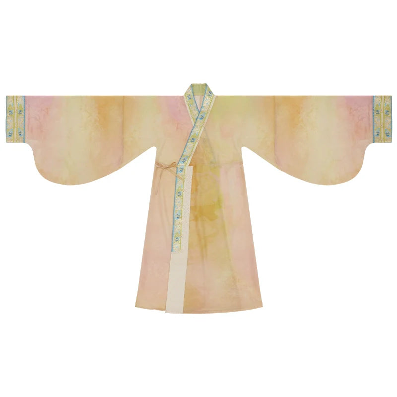 Qi Guang 齐光 Rising Light Fantasy Han Dynasty Golden Zhiju Robe à ourlet droit