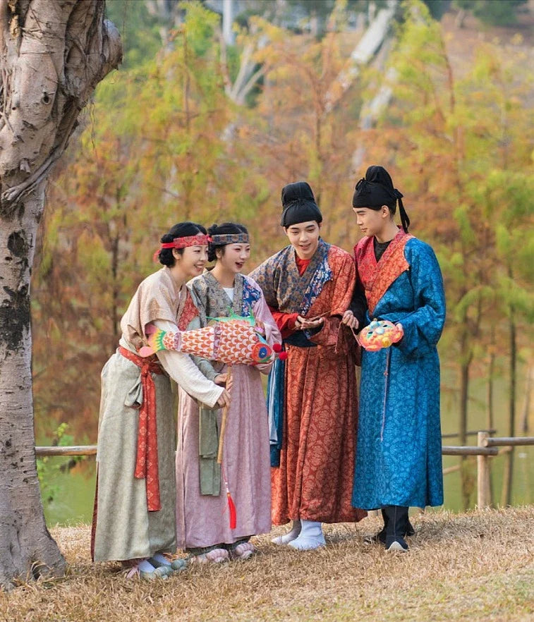 Танъюань 汤圆 Халат унисекс с двойной подкладкой из рисовых шариков Юаньлинпао с круглым воротником