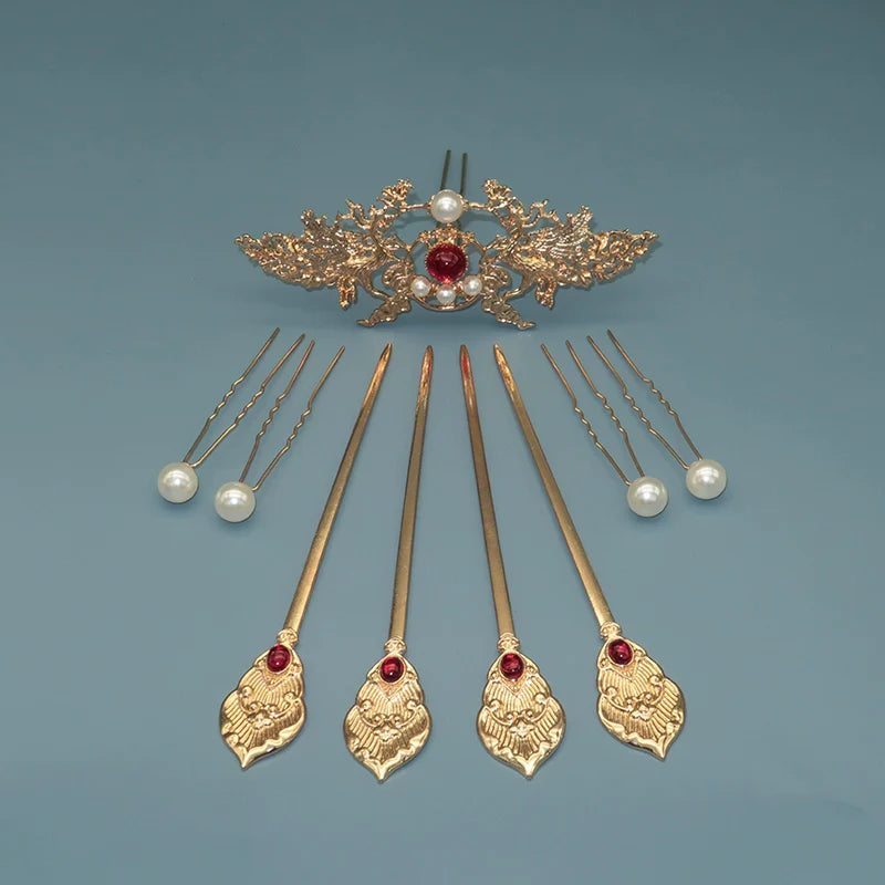 Tang Feng 唐风 Золотой век династии Тан, набор заколок для волос из 30 предметов