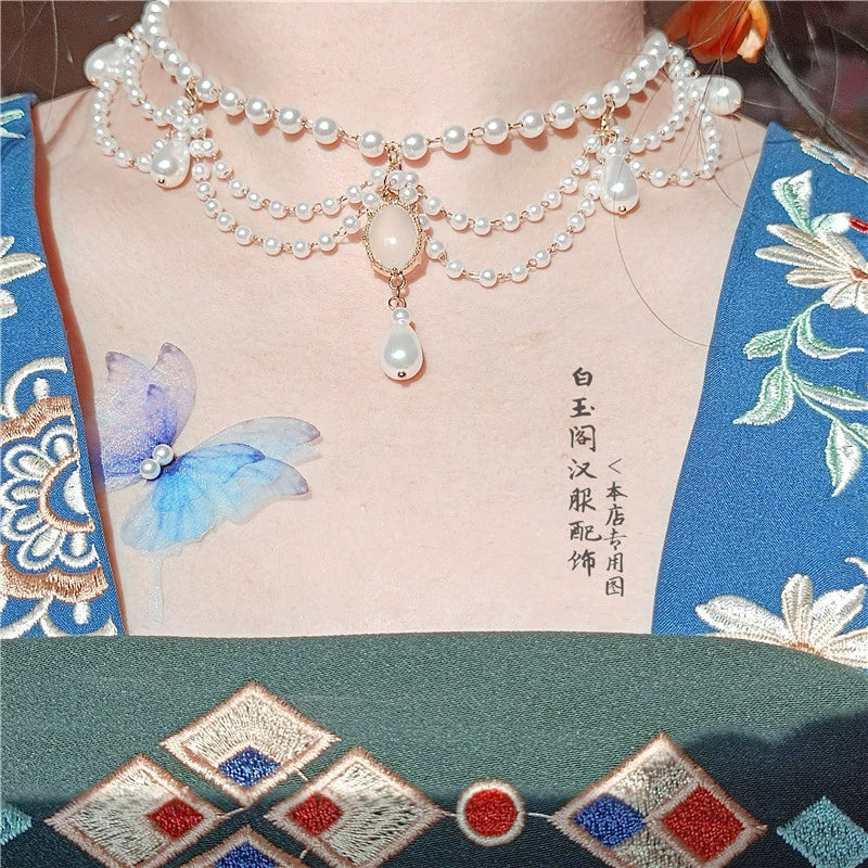 Collier de perles et de cristaux Shuijing 水晶