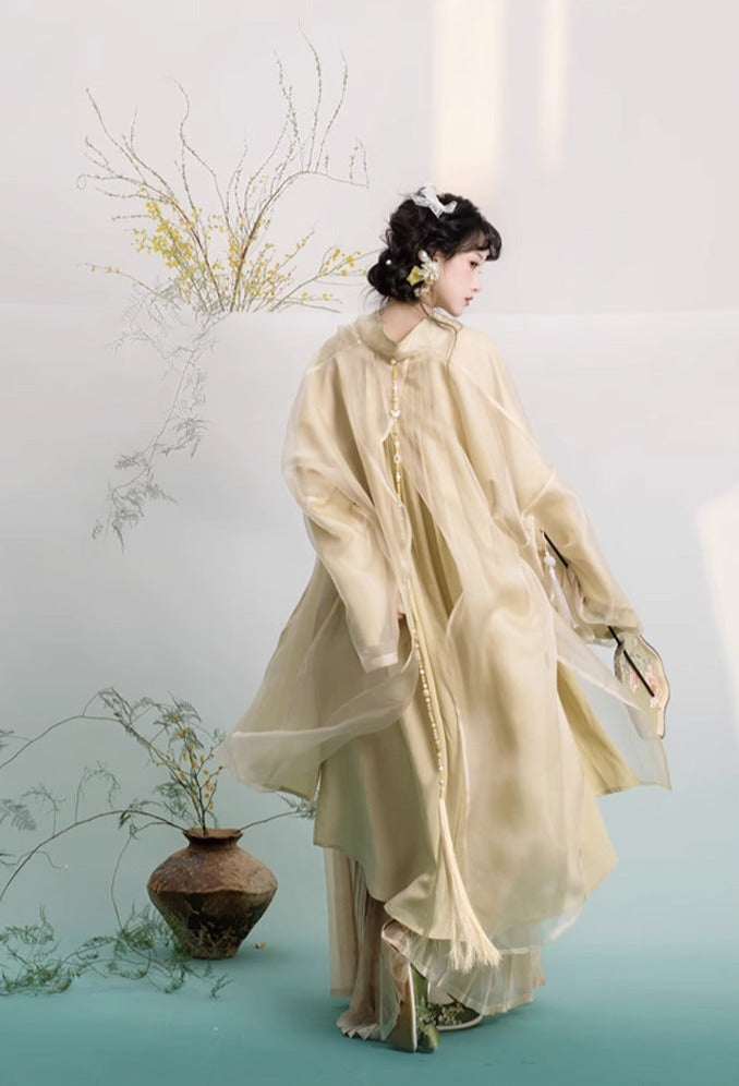 Bi Yù 碧玉 Ensemble brodé Beizi et Baidiequn Ruqun de la dynastie des chansons modernisés