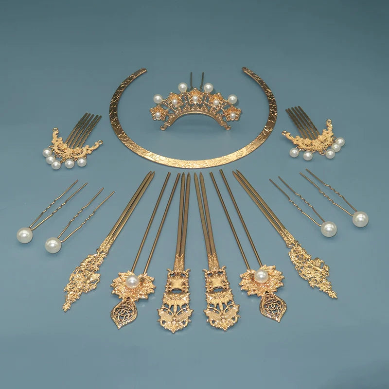 Tang Feng 唐风 Золотой век династии Тан, набор заколок для волос из 30 предметов