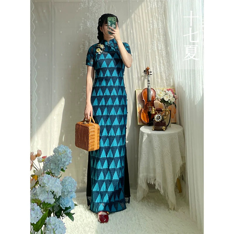 Бань Шань半山 Ципао с короткими рукавами и принтом в стиле ретро, 1930-е годы.