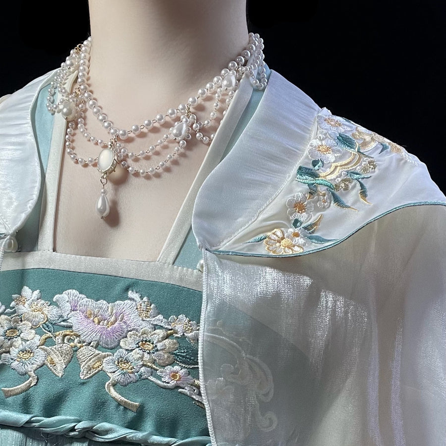 Collier de perles et de cristaux Shuijing 水晶