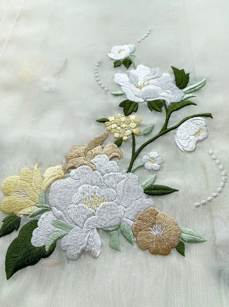 Yue Lai 月来 Song Ming Юбка размера плюс с вышивкой весна-лето Mamian