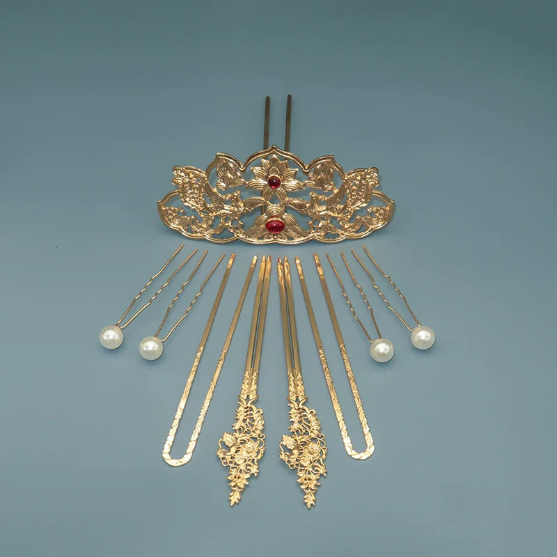 Tang Feng 唐风 Золотой век династии Тан, набор заколок для волос из 30 предметов