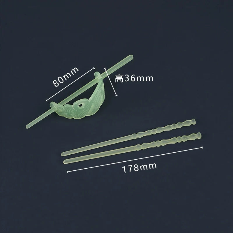 Bai Yu 白玉 Белый нефритовый набор с имитацией короны и палочек для волос унисекс династии Хань