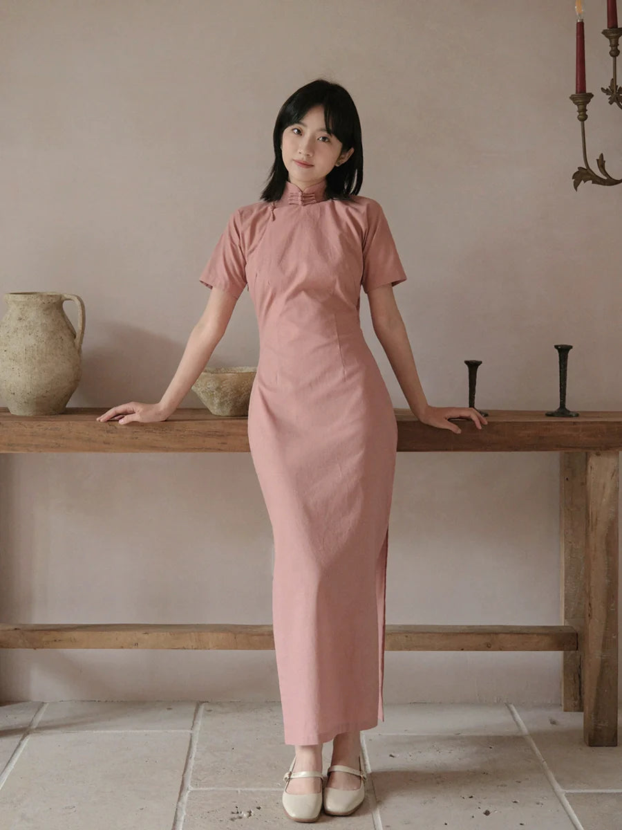 Оуэ 藕荷 Растение Рами Бледный Лотос Daily Qipao