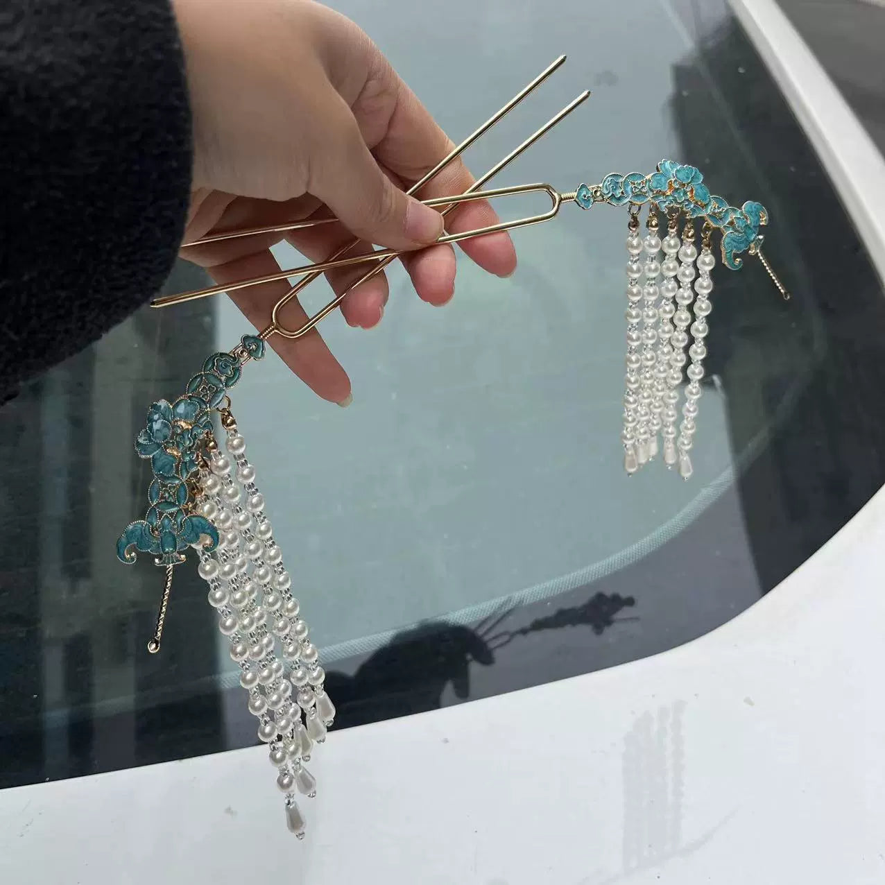 Набор заколок для волос Frost 霜 Ming Dynasty с бирюзой и фениксом