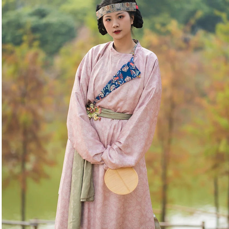 Танъюань 汤圆 Халат унисекс с двойной подкладкой из рисовых шариков Юаньлинпао с круглым воротником