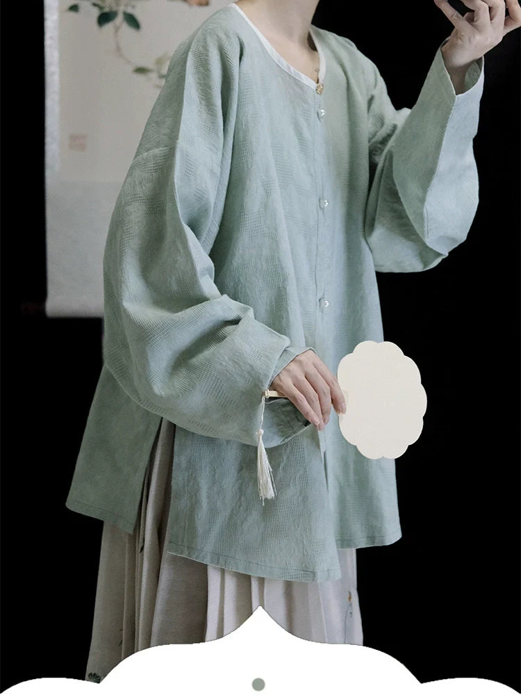 Дэн Та 蛋挞 Яичный пирог династии Мин Юаньлин Шань Топ из чистого хлопка