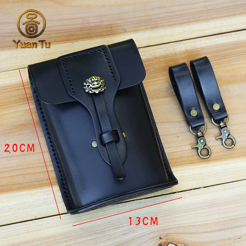 Lion Hoof 狮蹀躞包 Tang Ming Sac de téléphone à selle latérale unisexe