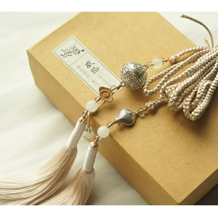 Yufu 渔夫 Рыбацкий пояс с кисточками, унисекс, аксессуар Hanfu