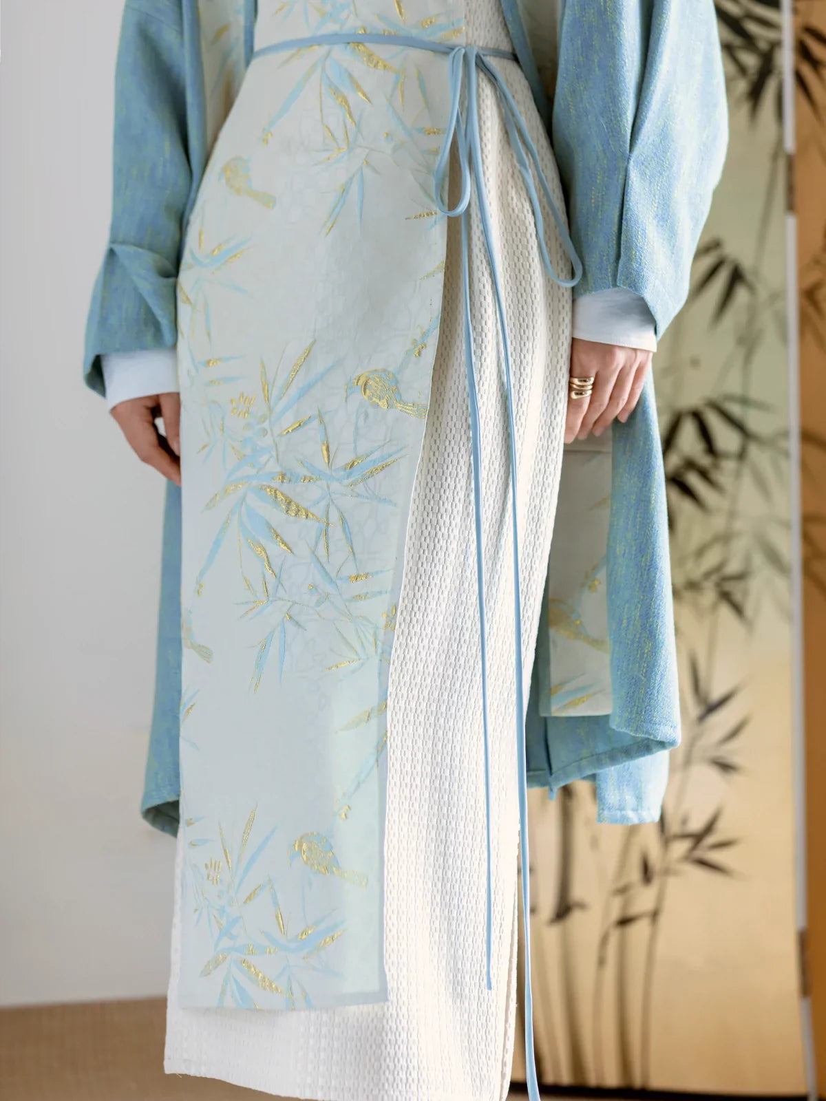 Azure 天蓝 Ensemble modernisé de la dynastie Song Beizi Lianpianqun Ruqun