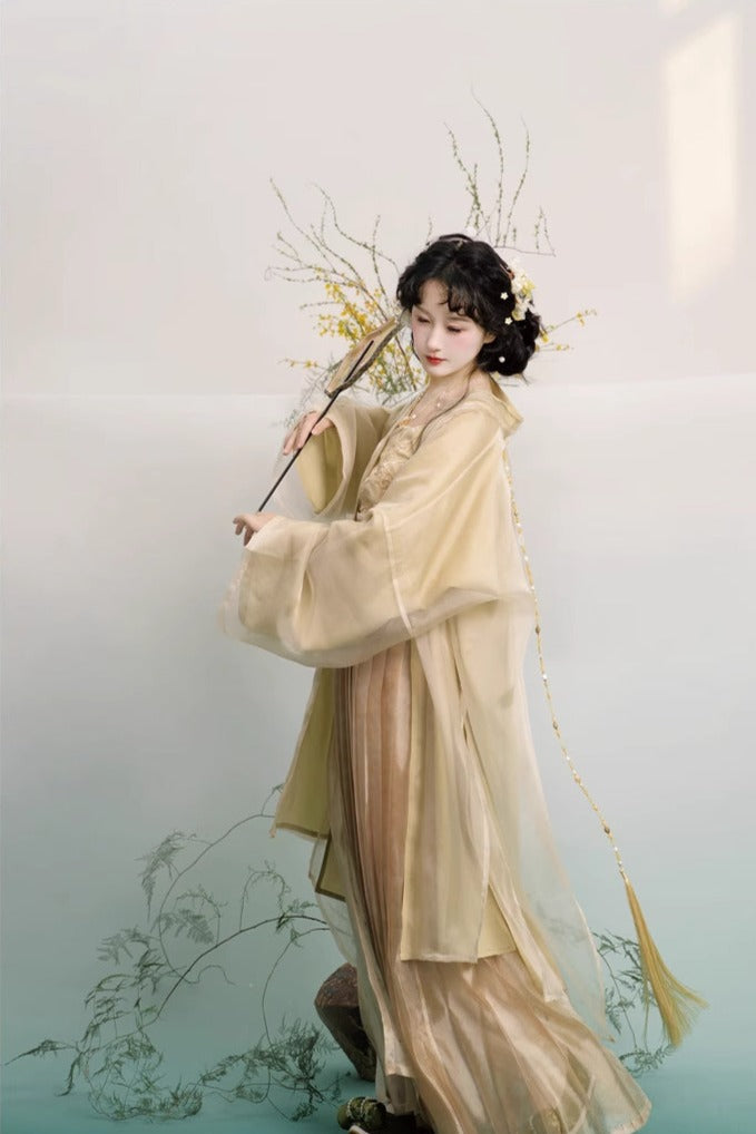 Bi Yù 碧玉 Ensemble brodé Beizi et Baidiequn Ruqun de la dynastie des chansons modernisés