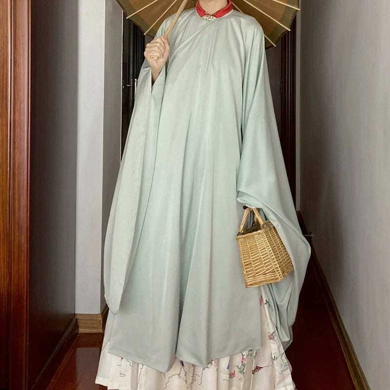 Рубашка с воротником-стойкой и большим рукавом в стиле династии Мин Чаншань 长衫