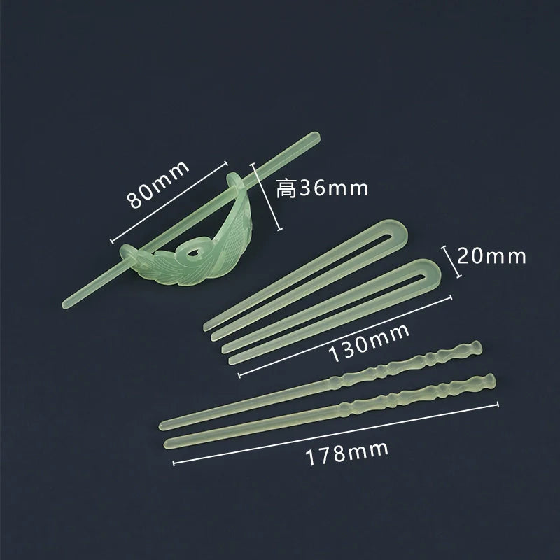 Bai Yu 白玉 Белый нефритовый набор с имитацией короны и палочек для волос унисекс династии Хань