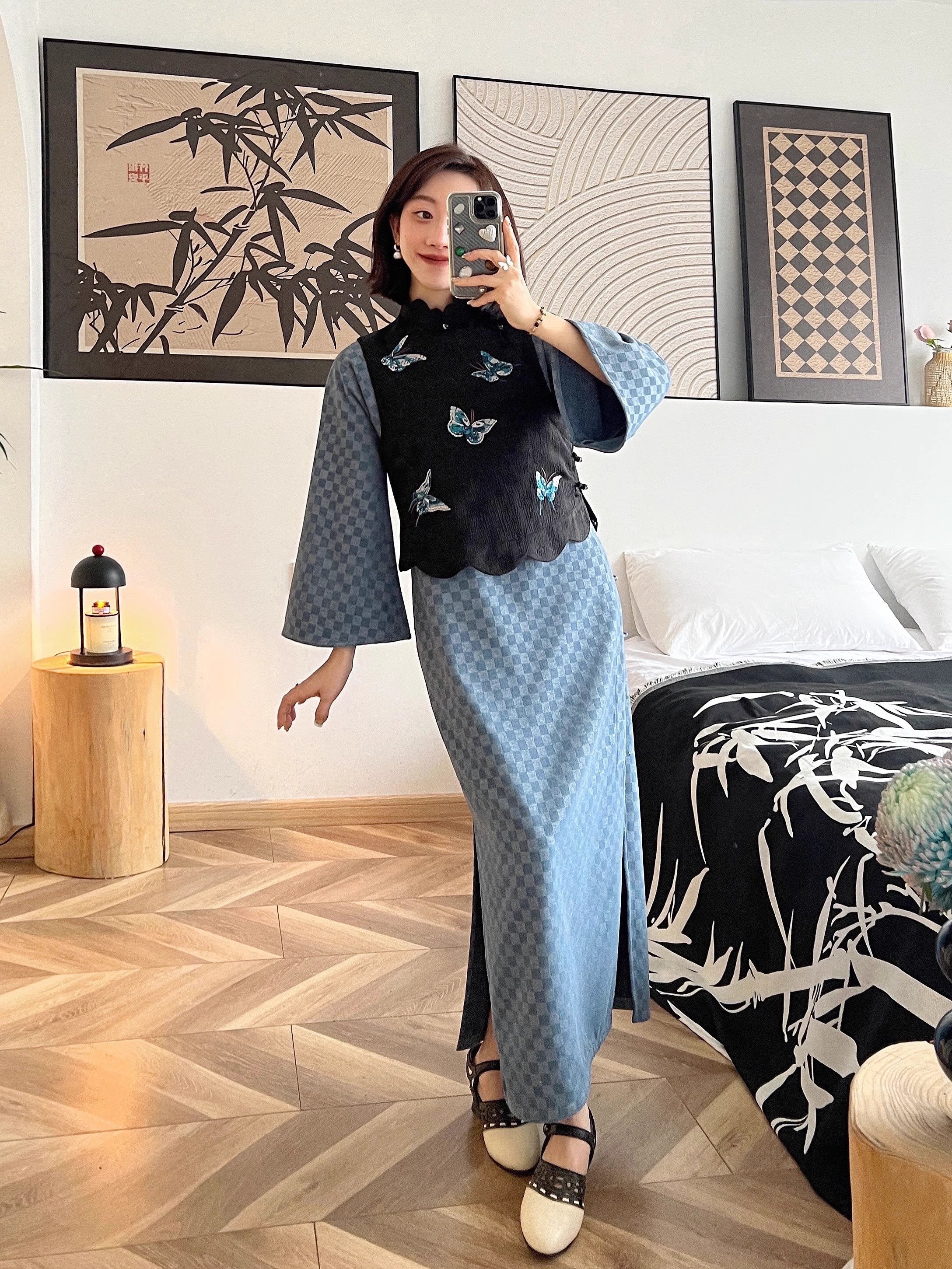 Пять благословений 五福临门 Модернизированный комплект жилета Ципао и Мацзя 1910-х годов