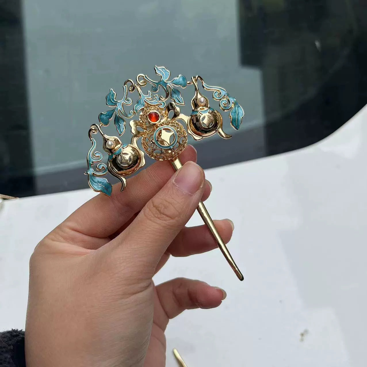 Набор заколок для волос Frost 霜 Ming Dynasty с бирюзой и фениксом