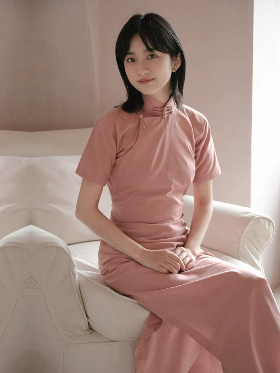 Оуэ 藕荷 Растение Рами Бледный Лотос Daily Qipao