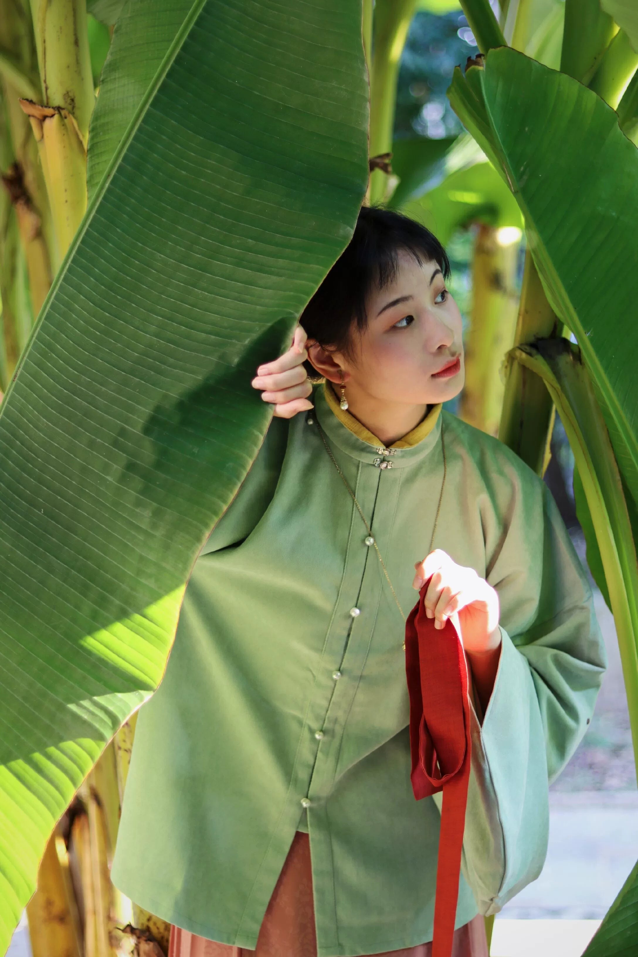 Яичный желток 熟蛋 Династия Мин, контрастный воротник, рукава пипа, рубашка Liling Duijin