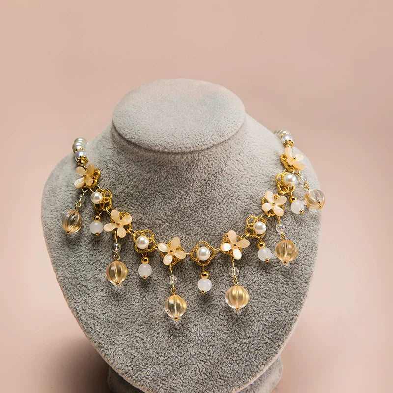 Osmanthus Vin Doux 桂花甜酒 Collier Bracelet Ensemble de Bijoux