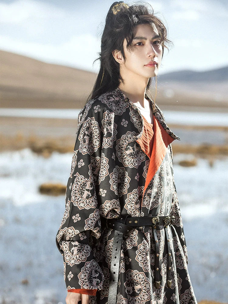 Yan Ge Xing 燕歌行 Yuanlingpao double couche pour hommes de la dynastie Tang