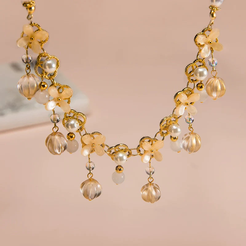 Osmanthus Vin Doux 桂花甜酒 Collier Bracelet Ensemble de Bijoux