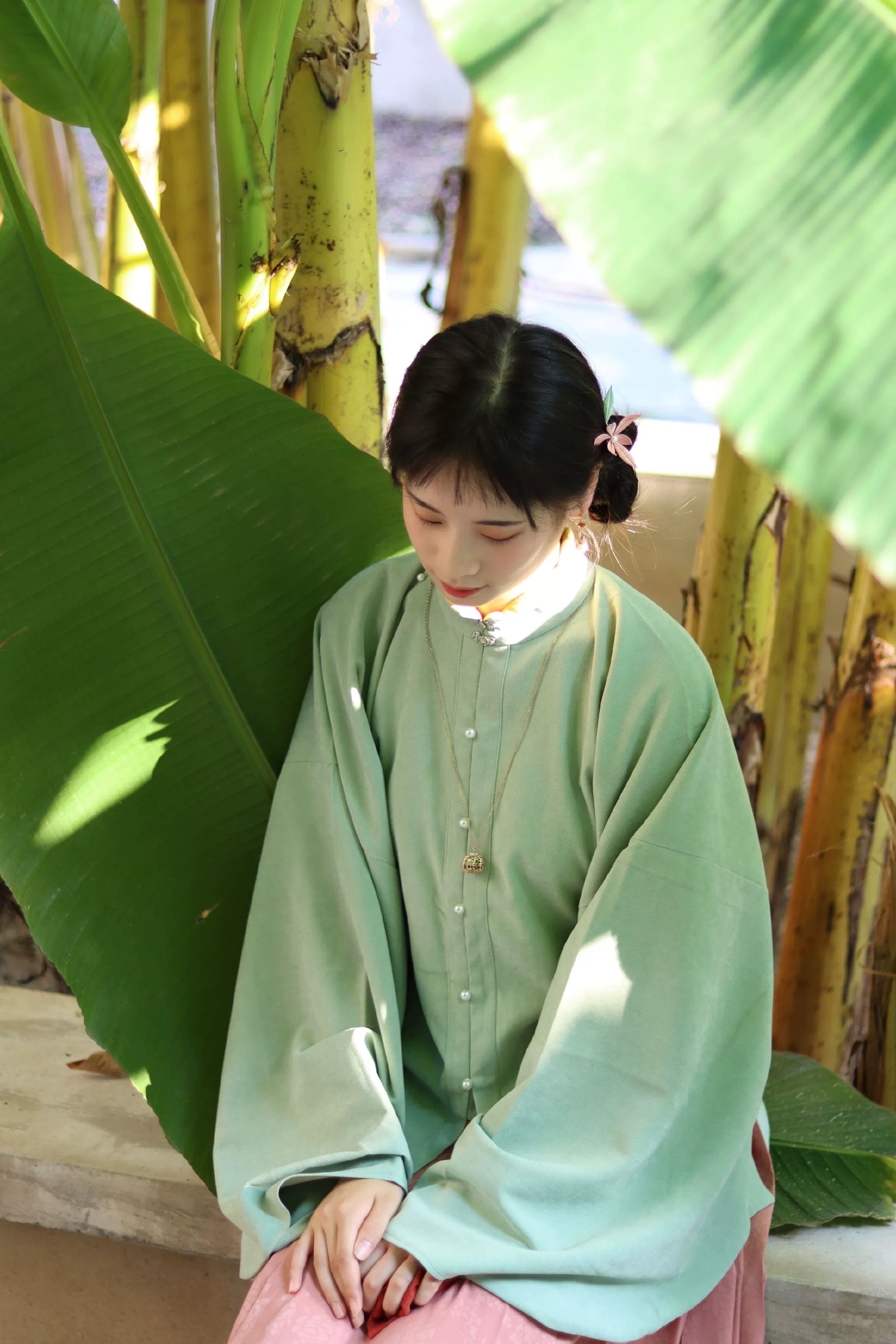 Яичный желток 熟蛋 Династия Мин, контрастный воротник, рукава пипа, рубашка Liling Duijin