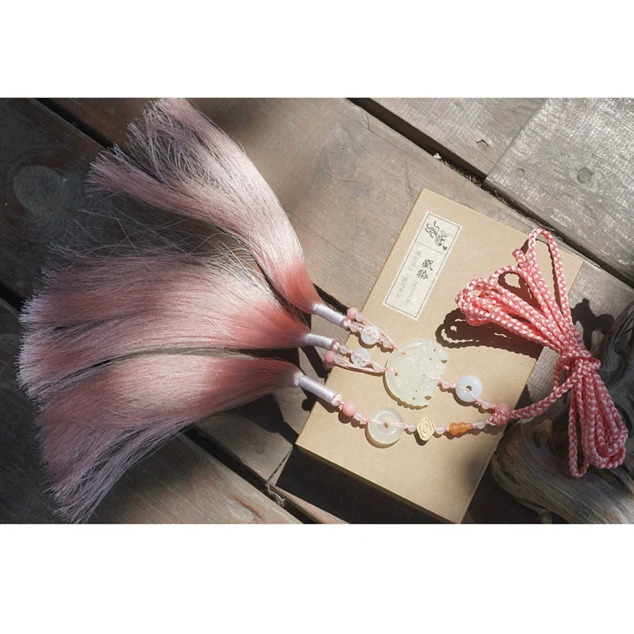 Yulou 玉楼 Нефритовый пояс с кисточками унисекс, нефритовый аксессуар Hanfu