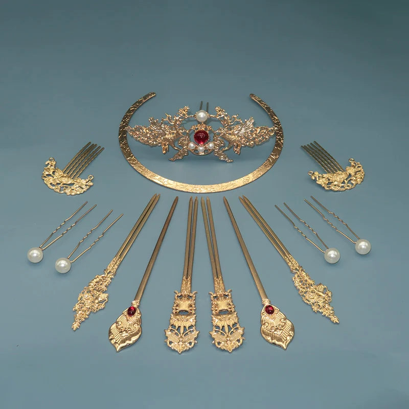 Tang Feng 唐风 Золотой век династии Тан, набор заколок для волос из 30 предметов