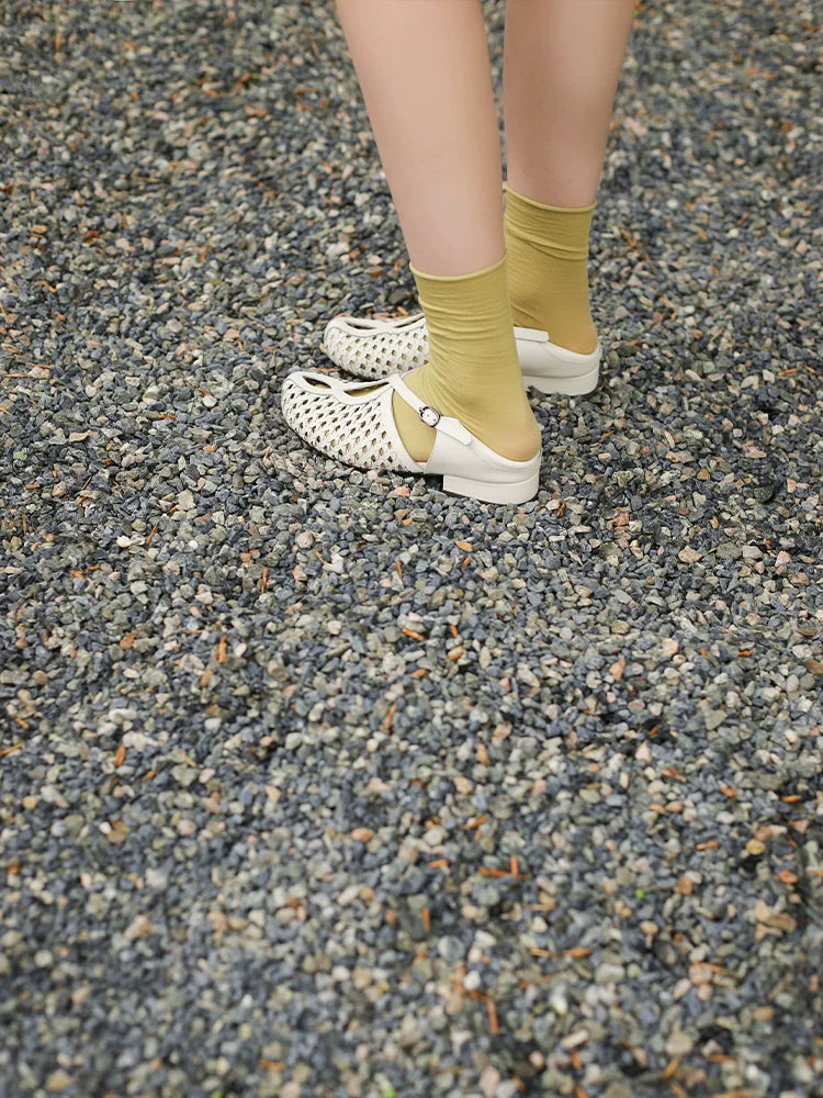 Модернизированные сандалии из воловьей кожи Hu Tao 胡桃 из орехового дерева времен династии Тан