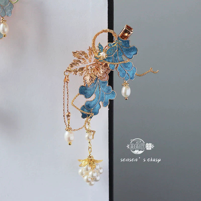 Pu Tao Jing 葡萄精 Grape Spirit New Chinese Style Pearl Hairclips