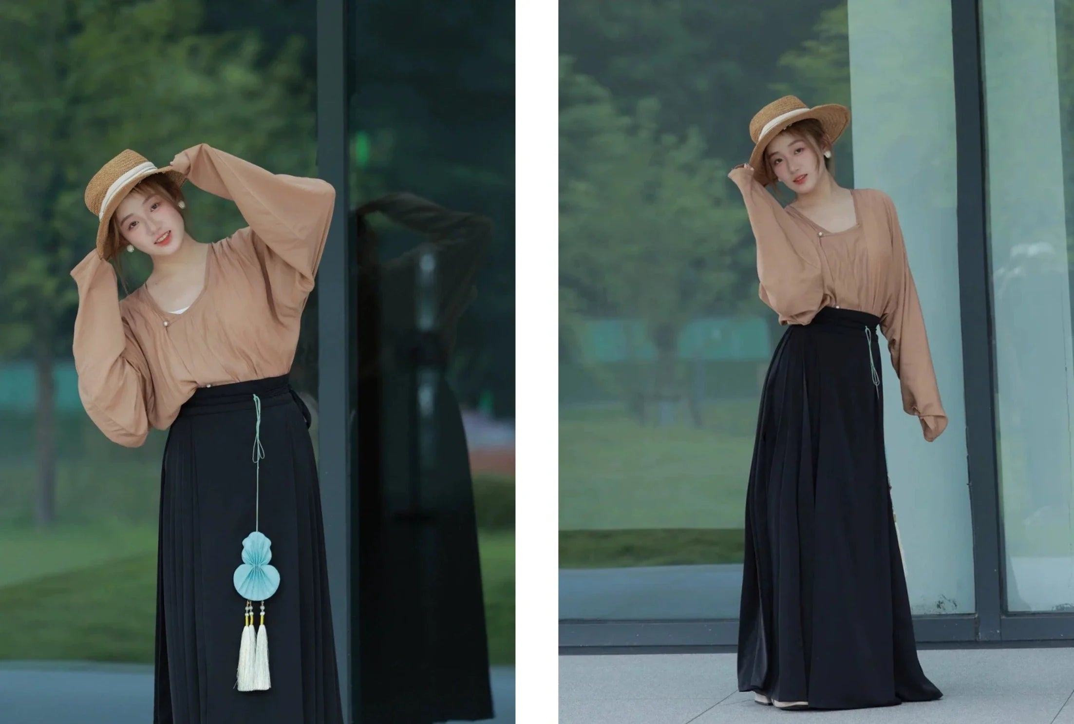 Caiqun 彩裙 Базовая разноцветная юбка Baidiequn