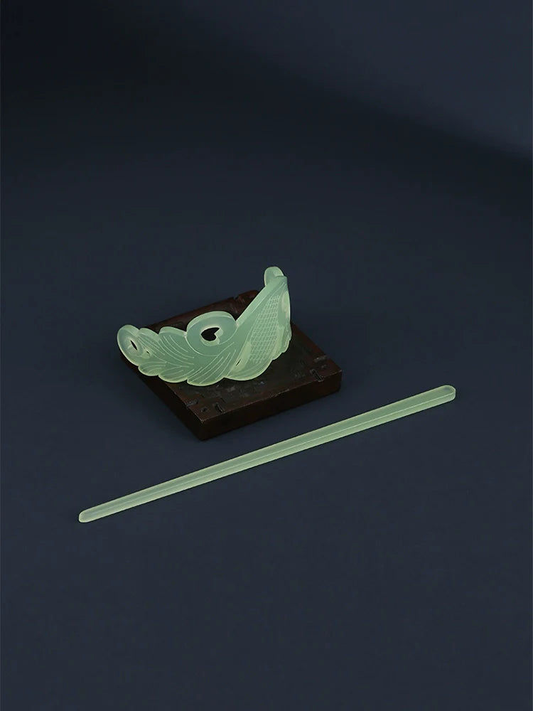 Bai Yu 白玉 Белый нефритовый набор с имитацией короны и палочек для волос унисекс династии Хань