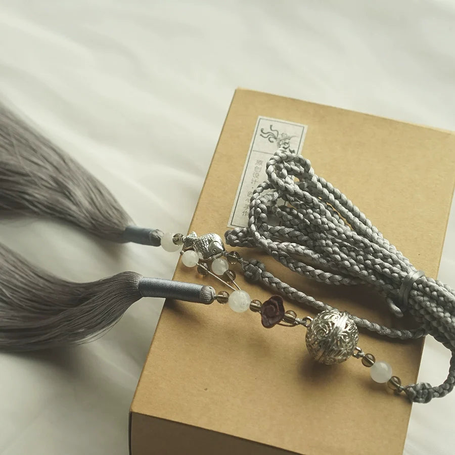 Yufu 渔夫 Рыбацкий пояс с кисточками, унисекс, аксессуар Hanfu